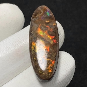 Natural Ammolite, Oval Cabochon, 19x7x2 MM, 22 CTS, Beautiful Cabochon,#14867