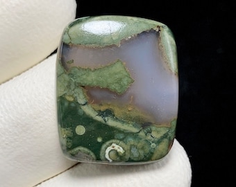 Australian Rainforest Jasper, Cushion Cabochon, 24x20x6 MM, 28 CTS, Beautiful Cabochon, #6235