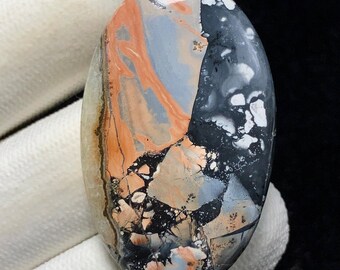 Natural Maligano Jasper , Oval Cabochon, 40x26x7 MM, 64 CTS, Beautiful Cabochon, #R-140