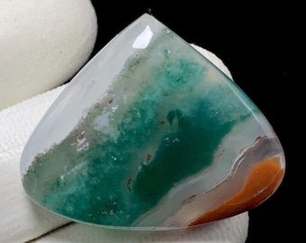 Aqua Chalcedony, Pear Cabochon, 28x35x7 MM, 49 CTS, Beautiful Cabochon,#17694