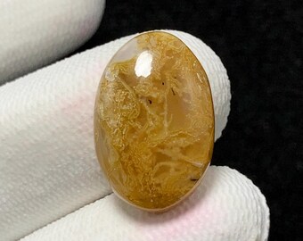 Golden Moss Agate, Oval Cabochon 20x14x6 MM 14 CTS Beautiful Cabochon #12252