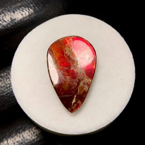 Red Dragon Skin Ammolite, Pear Cabochon, 22x14x4 MM, 7 CTS,Beautiful Cabochon,#18212