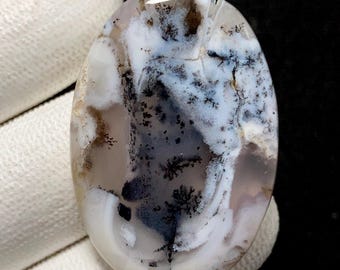 Opala Dendrítica, Cabochão Oval, 39x27x6 MM, 48 CTS, Lindo Cabochão, nº 17309