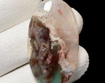 Calcedonia Boulder, cabujón ovalado, 38 x 22 x 6 mm, 42 quilates, hermoso cabujón, n.° 18107