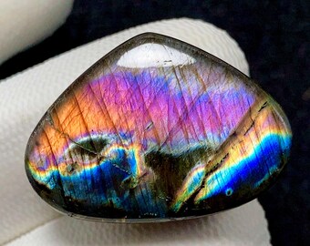 Labradorite naturelle, cabochon poire, 19 x 27 x 7 mm, 31 CTS, beau cabochon, n° 17502