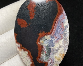 Natural Crazy Moss Agate, Oval Cabochon, 54x38x5 MM, 90 CTS, Beautiful Cabochon, #9806