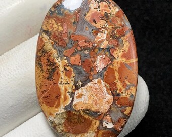 Natural Maligano Jasper, Cabujón Ovalado, 41x27x6 MM, 53 CTS Hermoso Cabujón,#13987