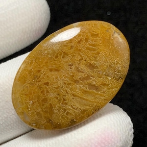 Golden Moss Agate, Oval Cabochon 30x21x4 MM 21 CTS Beautiful Cabochon #12248