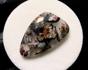 Native Copper Confetti Chalcedony, Freeform Cabochon, 24x15x4 MM, 12 CTS, Beautiful Cabochon,#17287
