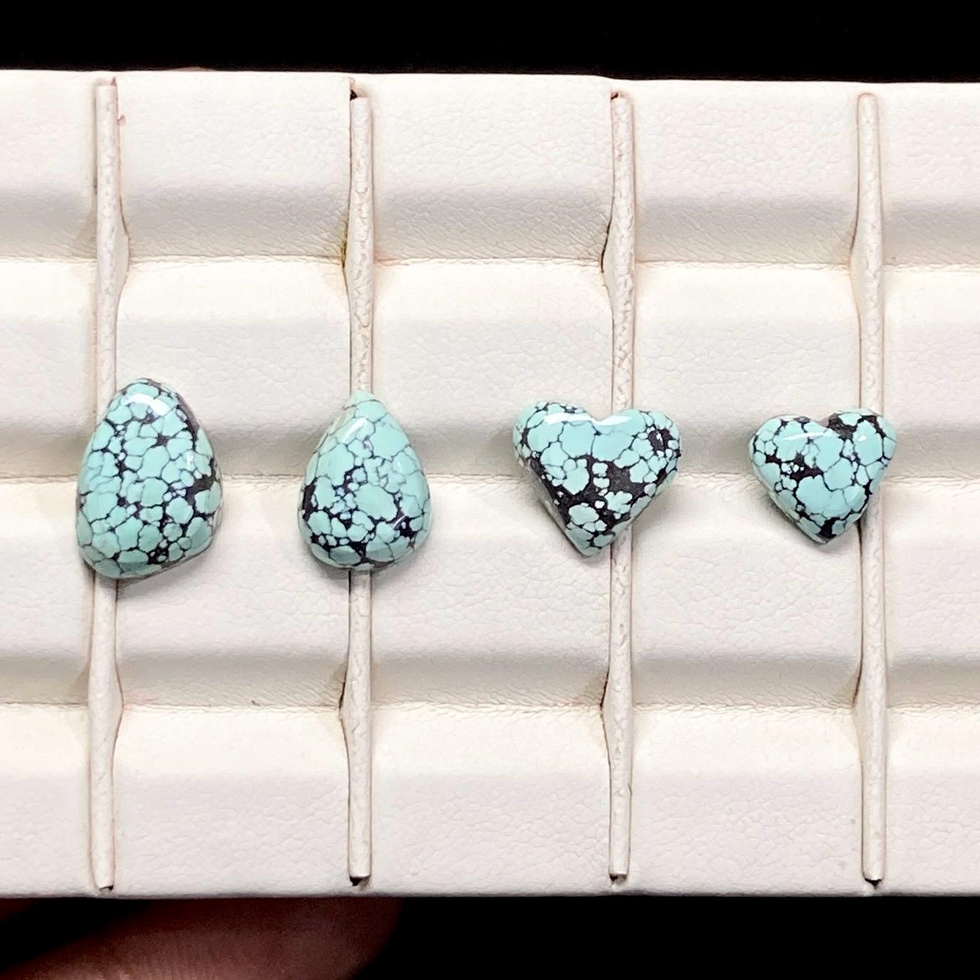 Cravate Bolo Avec Cabochon Turquoise – Pierre Précieuse 30,10 Carats, Motif Toile D'araignée