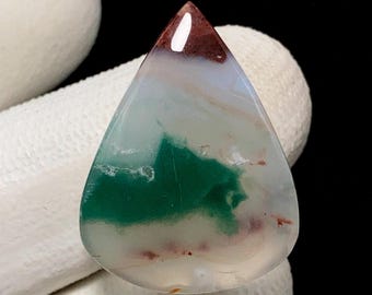 Calcedonia Aqua, Cabujón de Pera, 27x20x6 MM, 23 CTS, Hermoso Cabujón,#17696