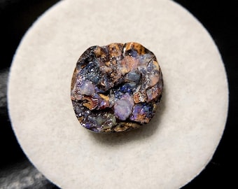 Koroit Boulder Opal Raw Face Polished Druzy , Freeform Cabochon, 16x14x5 MM, 7 CTS, Beautiful Cabochon,#15372
