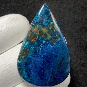 Azurite Copper Mineral  , Pear Cabochon, 43x28x7 MM, 74 CTS, Beautiful Cabochon,#17324