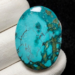 Bao Canyon turkoois, ovale cabochon, 33 x 24 x 5 mm, 34 CTS, prachtige cabochon, #16934
