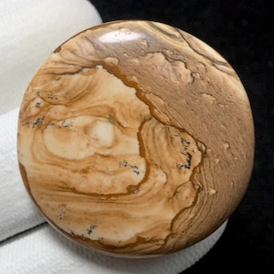 Picture Jasper, Round Cabochon, 36x7 MM, 72 CTS,Beautiful Cabochon,#13357