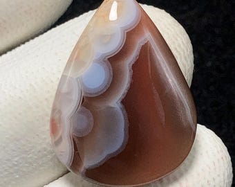 Red Botswana Agate, Pear Cabochon, 27x20x5  MM, 19 CTS,Beautiful Cabochon,#13092