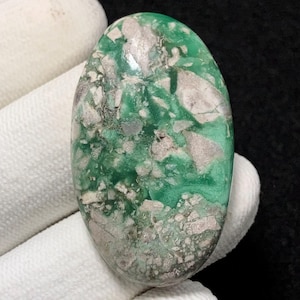 Utah Variscite, Oval Cabochon, 40x24x7 MM, 42 CTS,Beautiful Cabochon,#14195