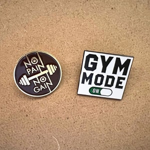 Süßer Emaille-Pin für Fitness-Studio-Liebhaber, Gym Mode On Emaille Pin, Kein Schmerz kein Gewinn Pin, Cooler Emaille Anstecker für Hut Rucksack Jacke Sporttasche