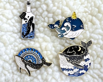 Whale Enamel Pin: Ocean Badge, Backpack & Jean Accessory