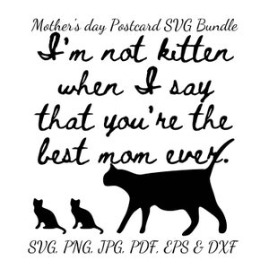 Cat mom Mother's Day Custom Postcard pun for mom PNG Mother's day download PNG mother day gift personalized printable card