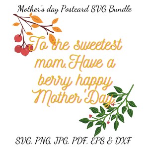 Custom Mother's Day Postcard berry pun for mom PNG Mother's day download PNG mother day gift personalized printable card