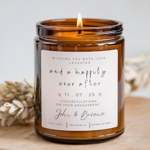 Engagement Gift, Engagement Candle, Personalized Gift, Engagement Party, Bride to Be Gift, Couples Gift, Custom Engagement, Gift Box