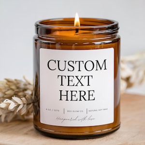 Personalized Candle, Blank Candle, Your own text, Christmas gift for friend mum dad grandma colleague employee, custom, company corporate