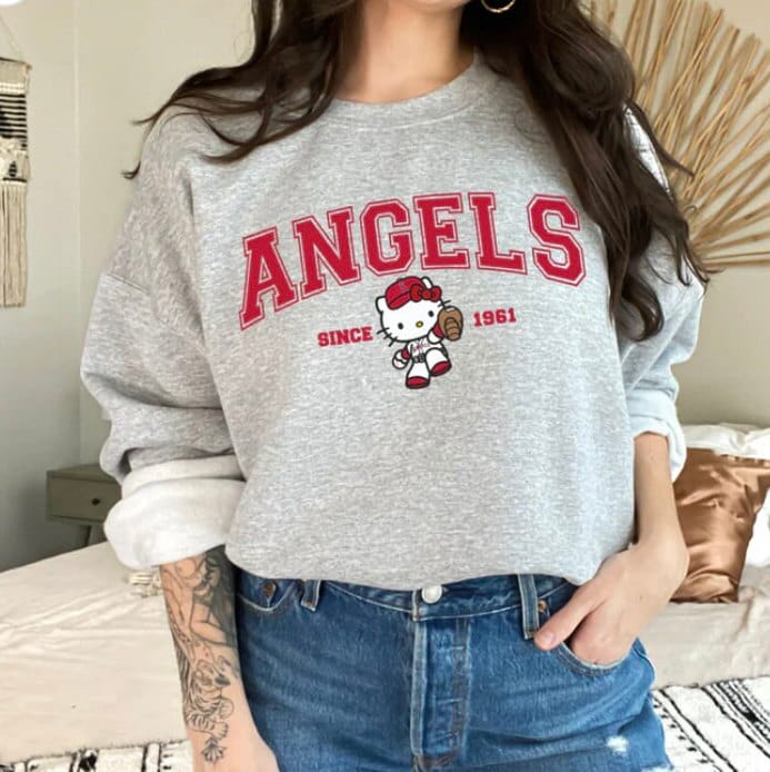 Hello Kitty Customized Dodgers Baseball jersey Women's Sizes Small