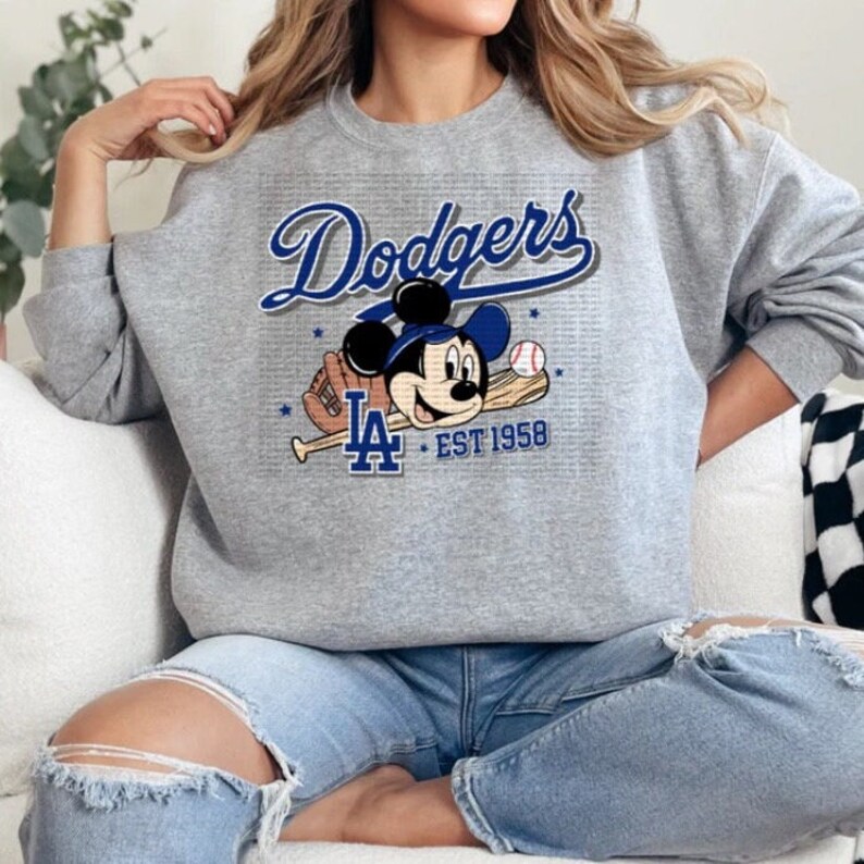 Mouse Blue Baseball Sweater or Short Sleeve Tshirt, Game Shirt