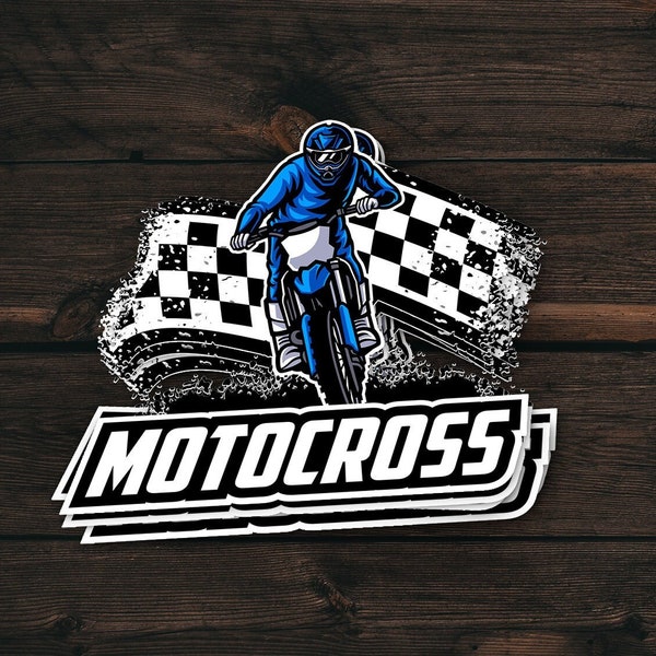 Motocross Rider Sticker - Motocross Sticker for Water Bottles, Motocross Decals, Dirt Bike Sticker for Laptop, Skateboard Vinyl Stickers