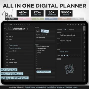 All in one 2025 Digital Planner, Goodnotes Planner, iPad Planner, Digital Journal, Dated Digital Planner, Digital Planner, Daily Planner