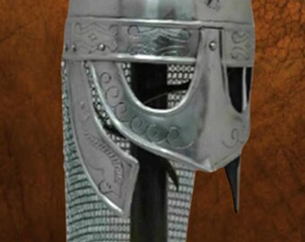 Viking Helmet with Chainmail Medieval Norman Knight Battle Armor Costume Helmet, Valentine Day Gift