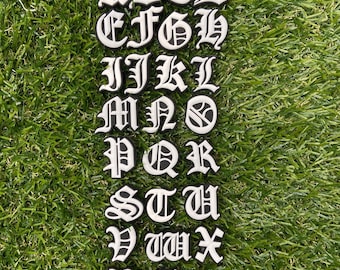 Croc charms old English style font alphabet SINGLES