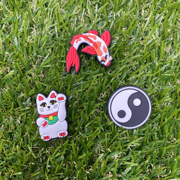 Lucky cat, koi fish, yin Yang croc charm INDIVIDUALS