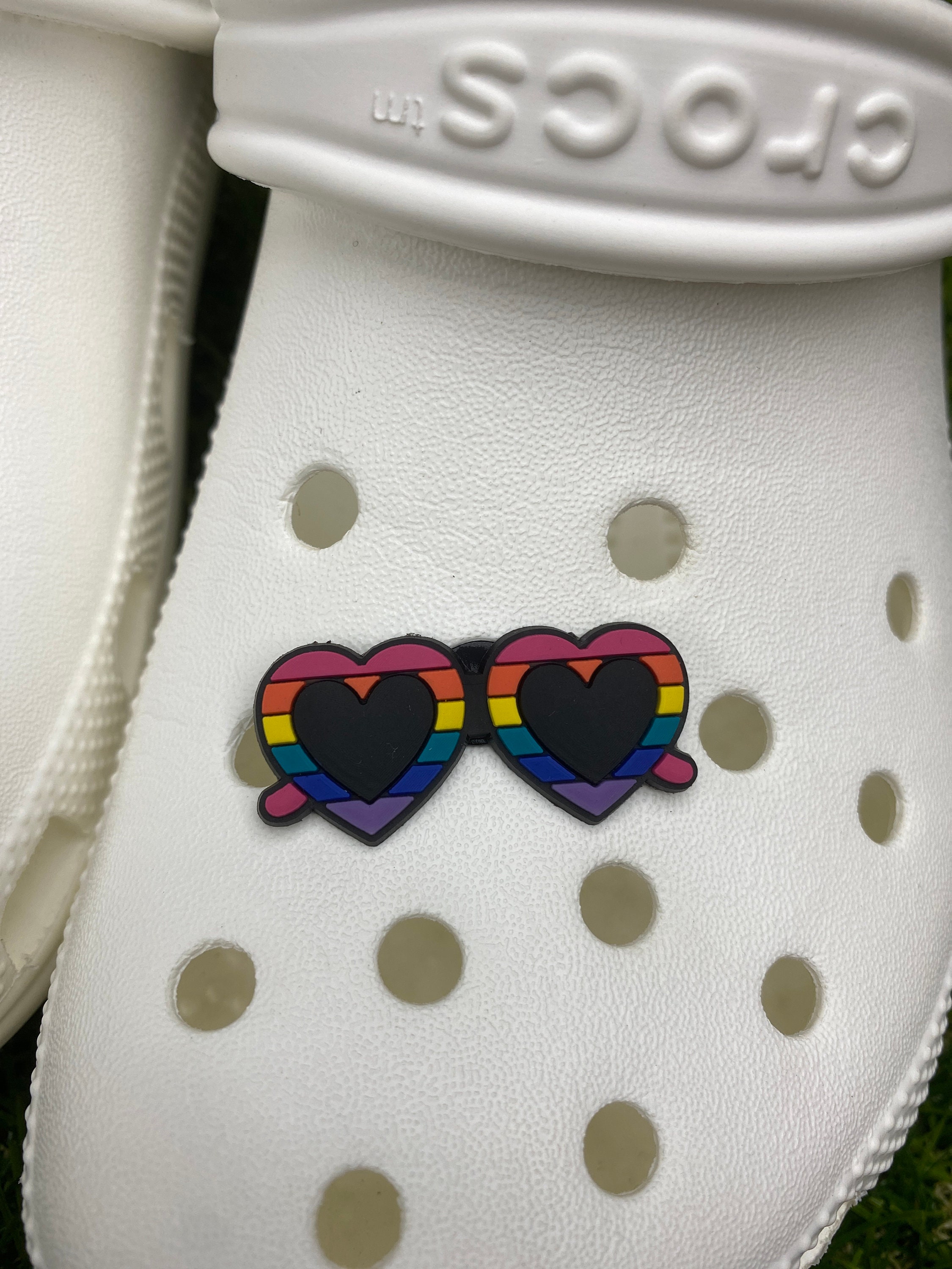 Rainbow heart sunglasses croc charm