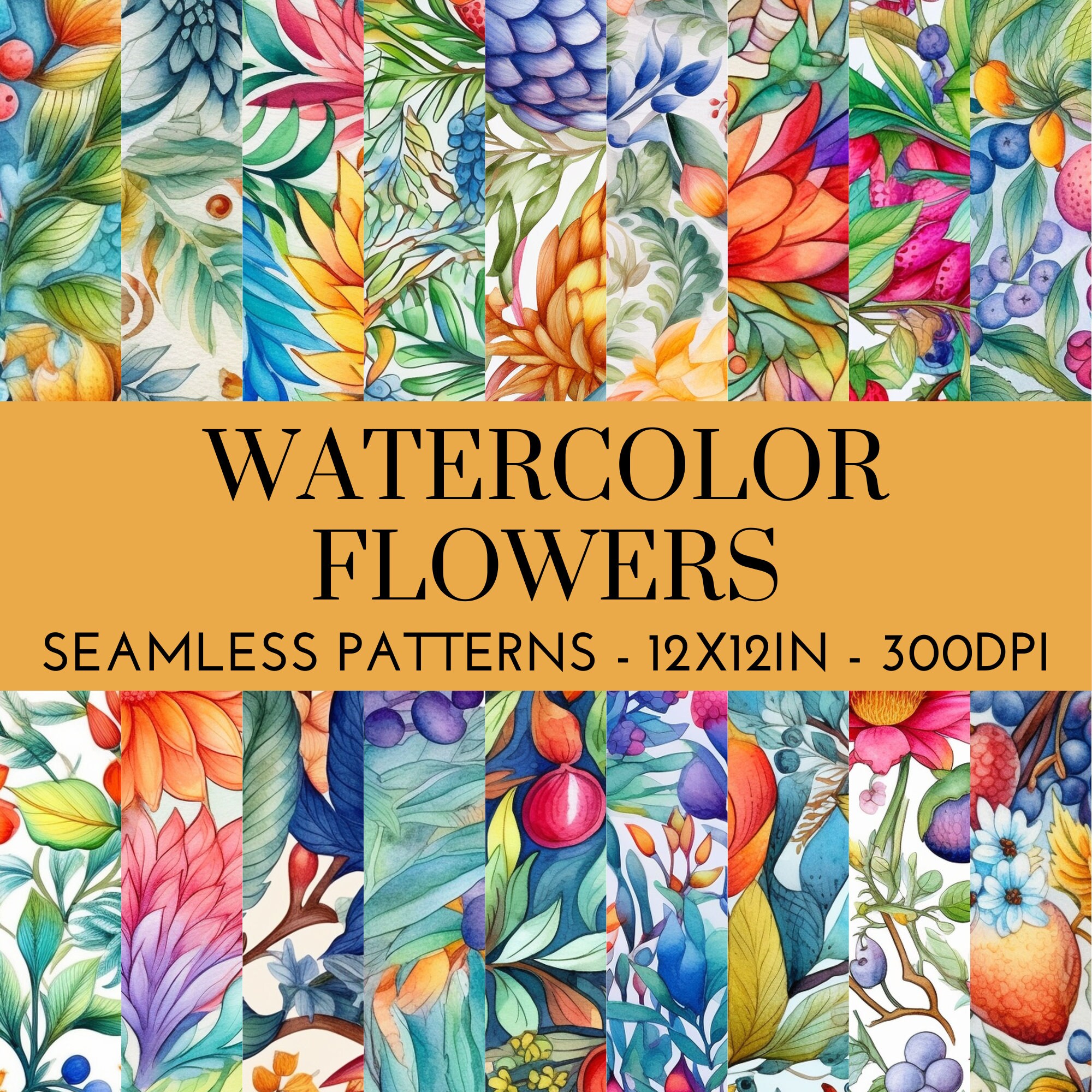 Watercolor Flowers Digital Paper | SEAMLESS Flower Patterns - 18 ...