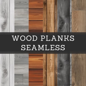 Wood Paper Pack, Wooden Planks, Rustic, Flooring, Fences Printable Tile Digital Paper - SEAMLESS - Tile Pattern - 6 Designs - 12x12inches