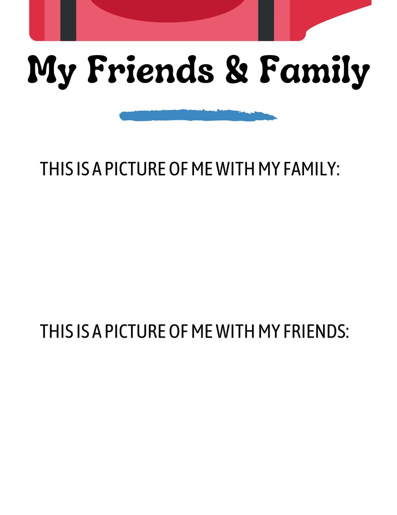Printable All About Me Book For Kids Back To School Etsy