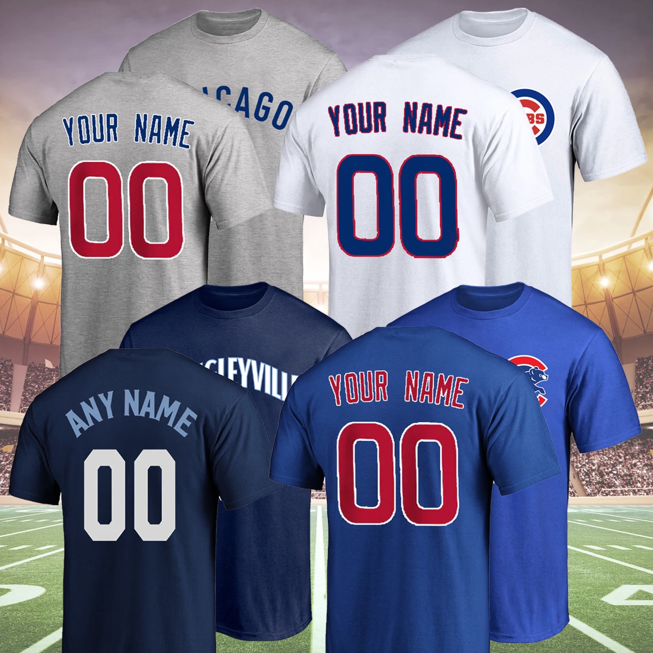 Chicago Cubs Personalized Name MLB Fans Stitch Baseball Jersey Shirt Blue
