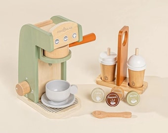 Wooden Kids Coffee Maker Set| Wooden Montessori Toys| Toddler Gift