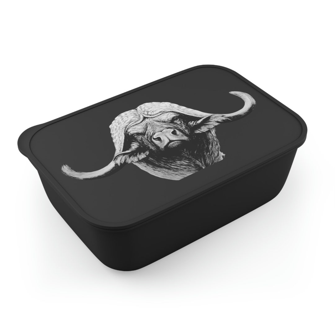 Buffalo Head Lunch Box With Band and Utensils Etsy