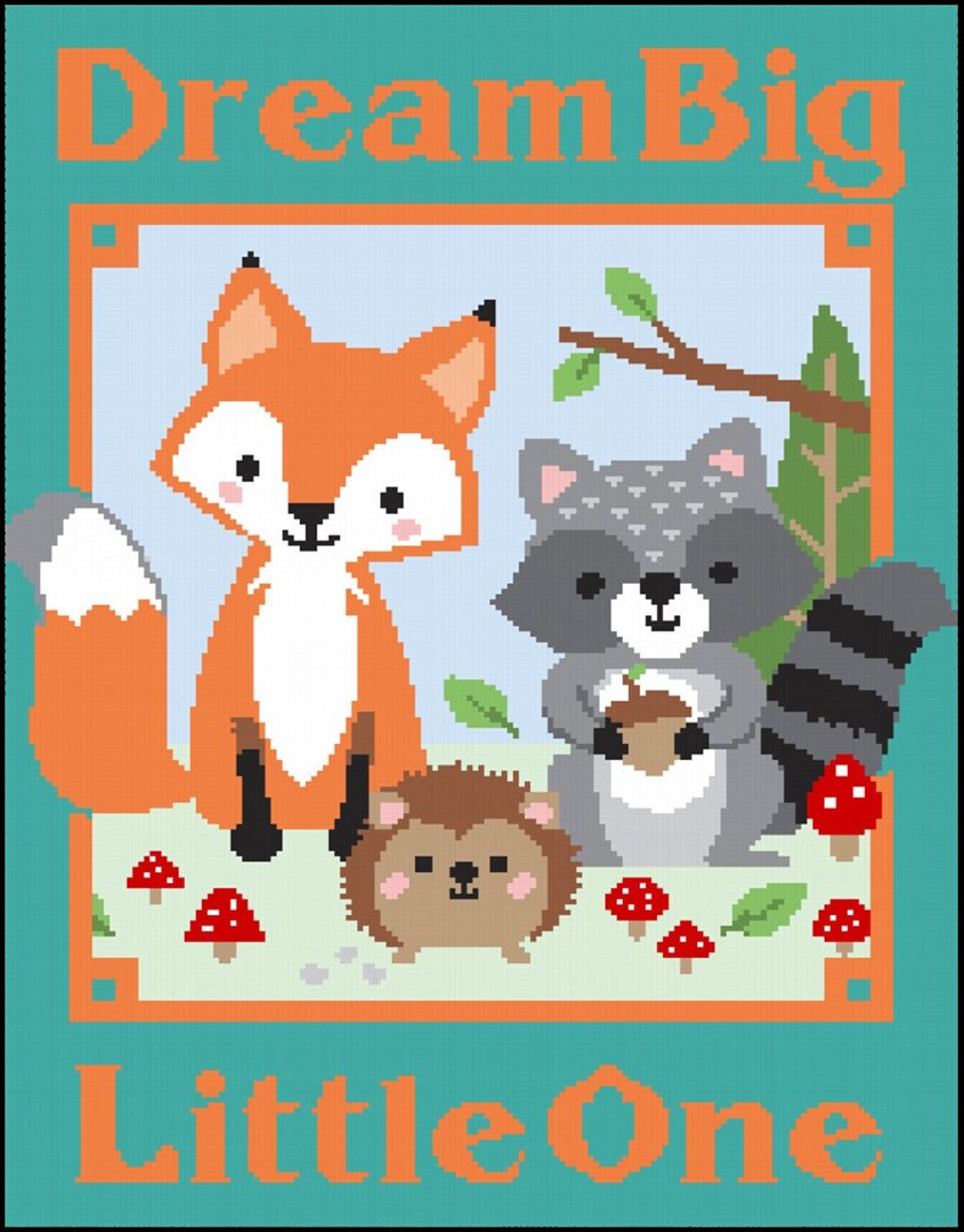 Forest Friends Woodlands Dream Big Little One Graphgan Digital Pattern