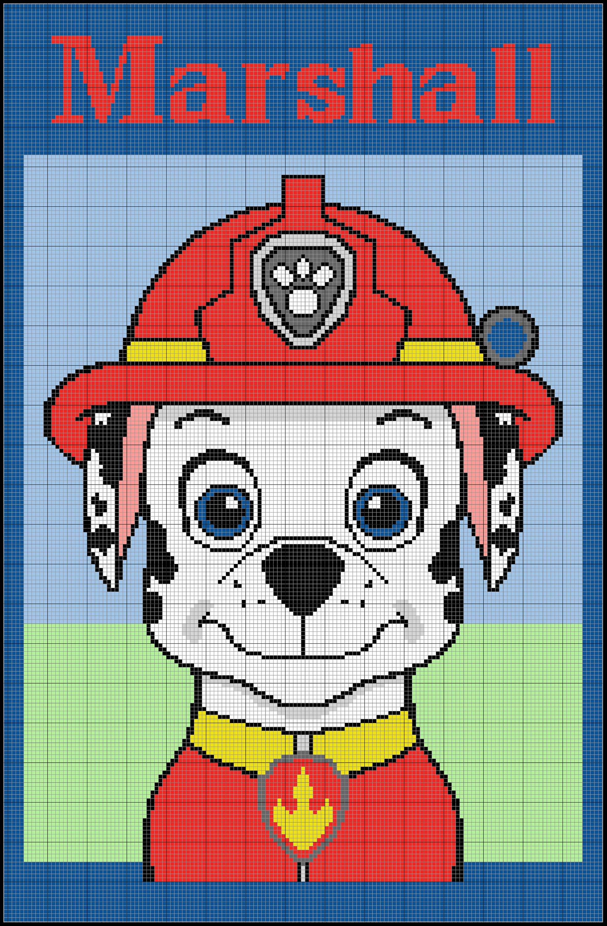 Dog Graphgan Patterns Marshall Dalmatian Firefighter Dog Digital Written Instructions for ...