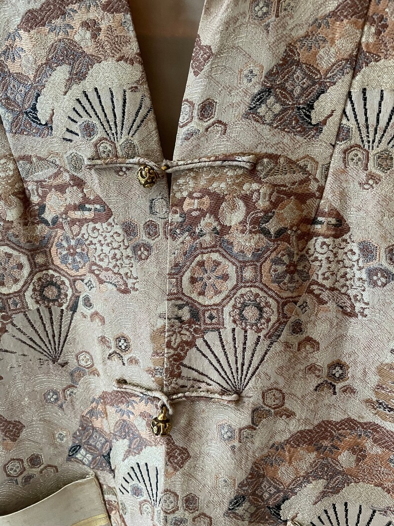Silver Brocade Details Short Black Cotton Jacket - Acantha main image 1