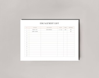 The Wedding Photographer Engagement Organizer Template | For Canva | For Entrepreneurs