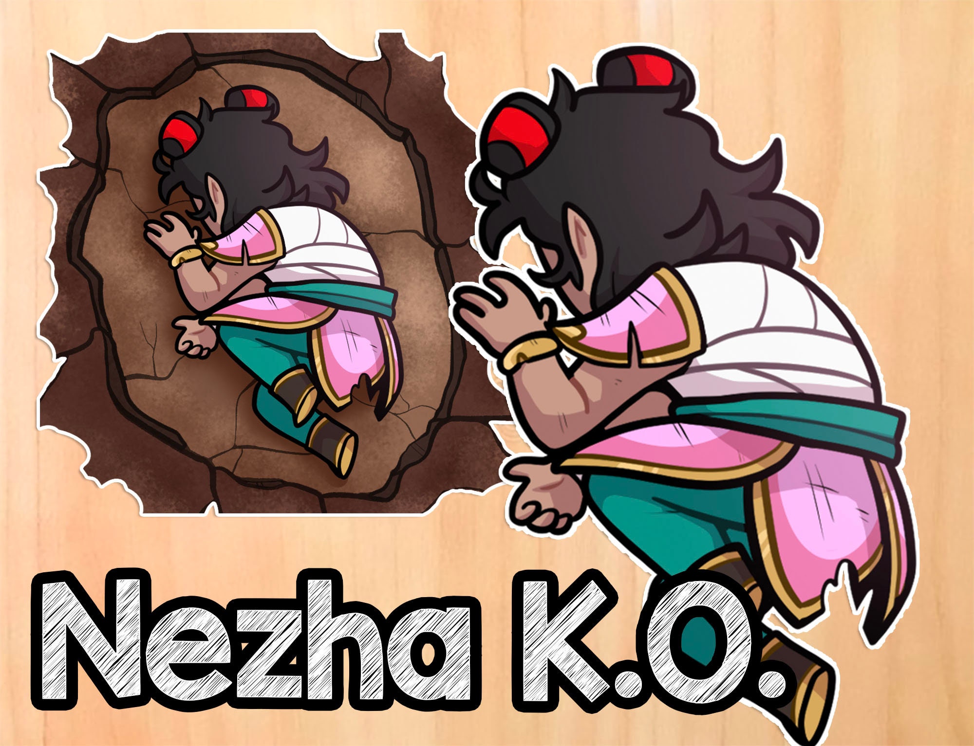 ファーム Nezha KO || LMK Vinyl Stickers || Monkie Kid - Etsy