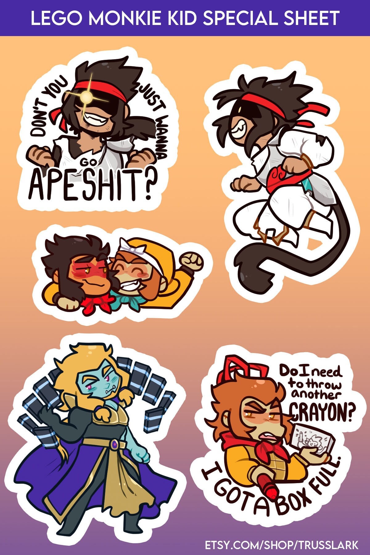 LMK Special Vinyl Sticker Sheet 4x6 Inch | MK Wukong Macaque Azure