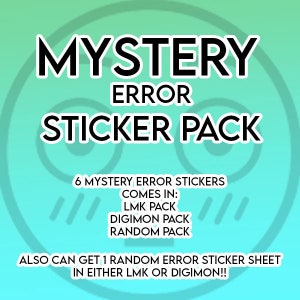 Mystery Error Sticker Pack | 6 Stickers | 1 Sticker Sheet | Pack options | Discounted