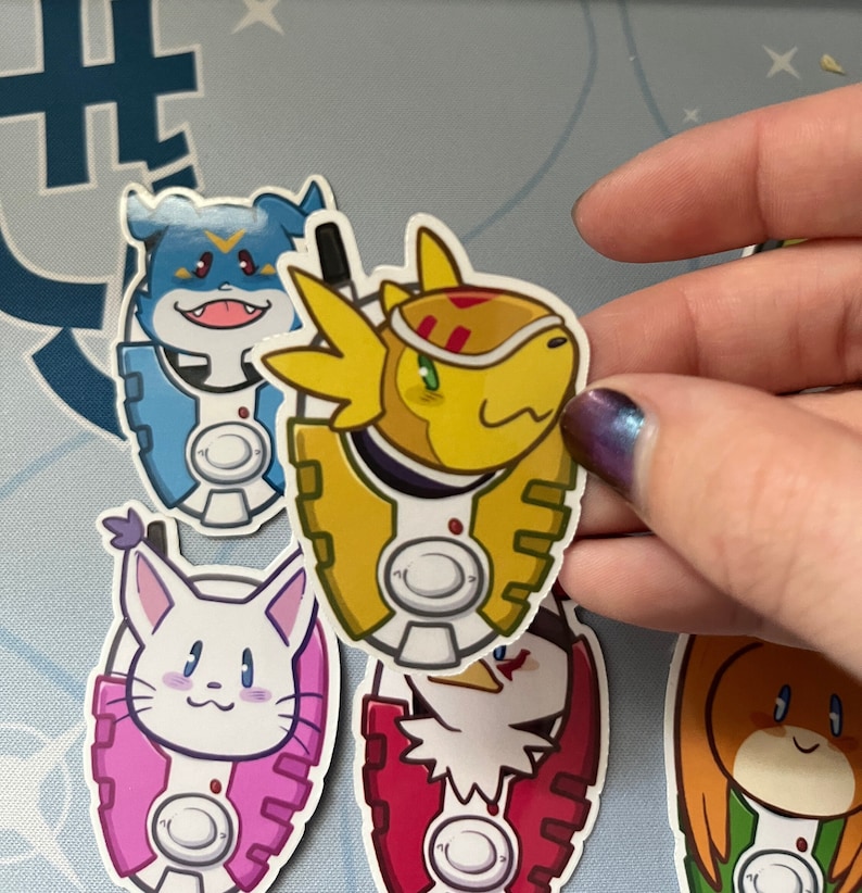 Digimon Digivices Partner Cute 2 Inch Vinyl Holographic Stickers ...