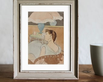 Mary Cassatt 'The Lamp' | Enchanting Art of Youthful Innocence and Serene Seascapes | Perfect New Mom Gift